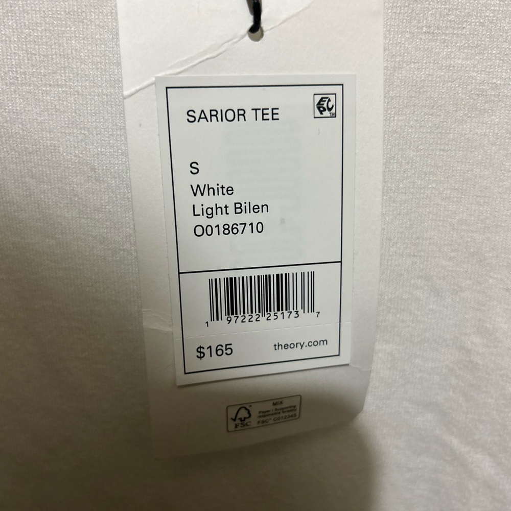 Theory White Sarior Tee
